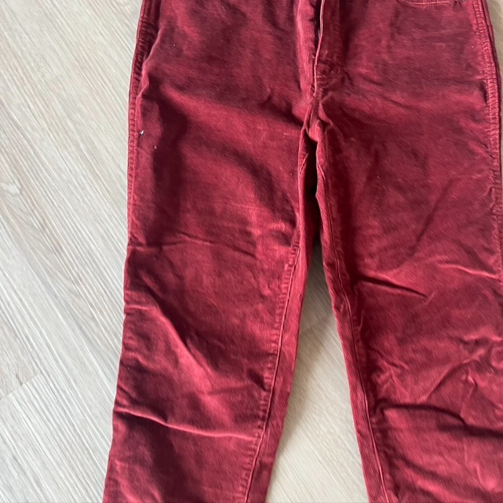 ** Madewell Red Burgundy Velvet 10” High Rise Skinny Ankle Jeans Velour 27 - Picture 4 of 9
